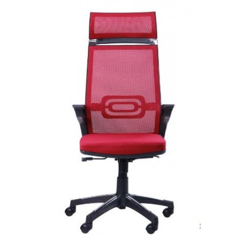 Кресло руководителя AMF Tesla Пластик черный/сетка красная