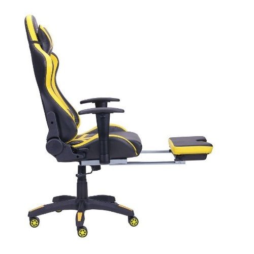 Кресло руководителя AMF Racer Пластик кожзам черный/желтый