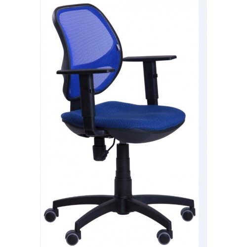 Кресло операторское AMF Квант Пластик ткань квадро/сетка синяя