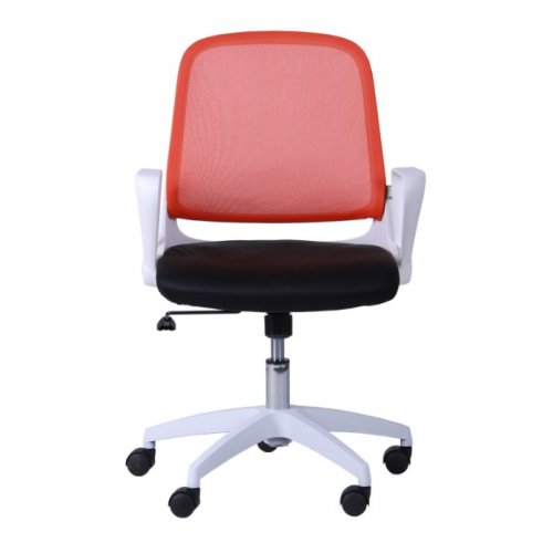 Кресло операторское AMF Виреон Пластик белый/сетка оранжевая