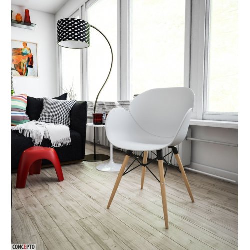 Пластиковое кресло Friend Concepto на деревянных ногах