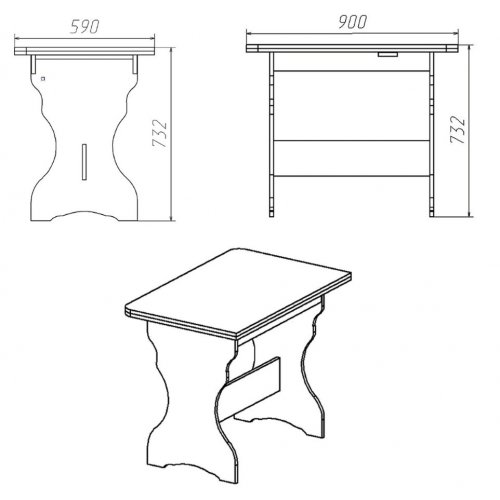 Кухоный стол КС-3раскл. стол