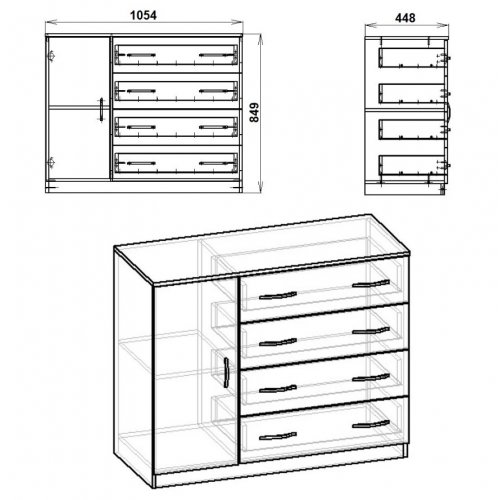 Комод-4+1Б