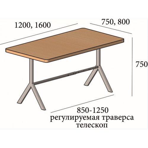 Металлический обеденный стол Лекс