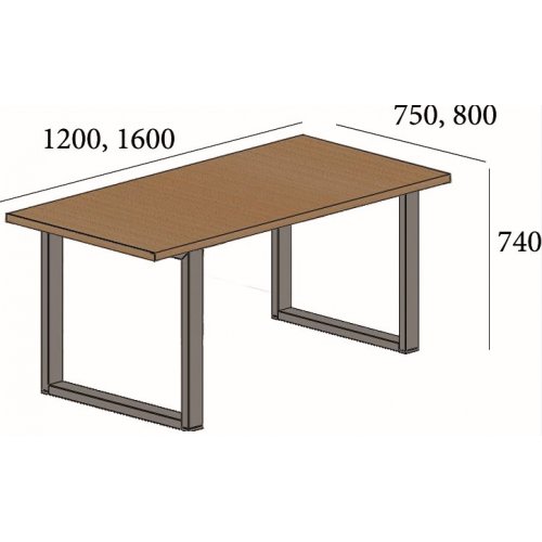 Металлический обеденный стол Спот Оверхед 120