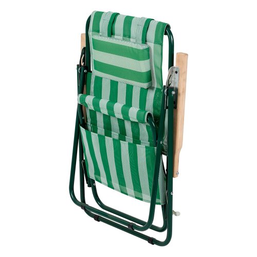 Кресло-шезлонг Ясень 20 мм текстилен бело-зеленый