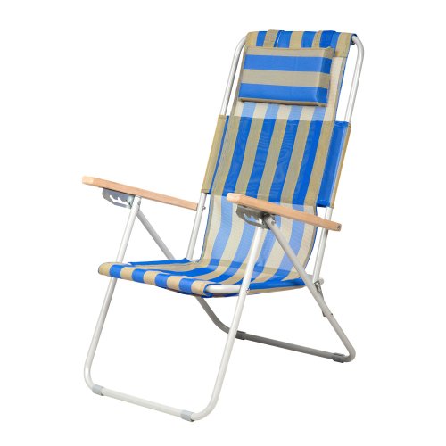 Кресло-шезлонг Ясень 20 мм текстилен сине-желтый
