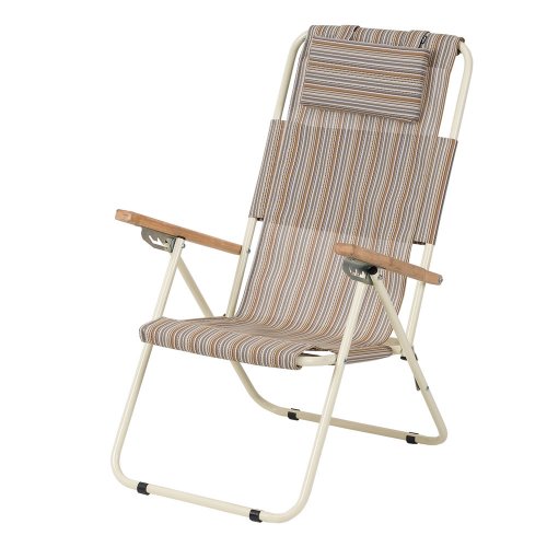 Кресло-шезлонг Ясень 20 мм текстилен бежевая полоса