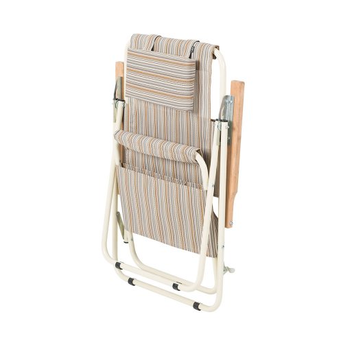 Кресло-шезлонг Ясень 20 мм текстилен бежевая полоса