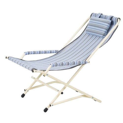Кресло качалка 20 мм текстилен голубая полоска
